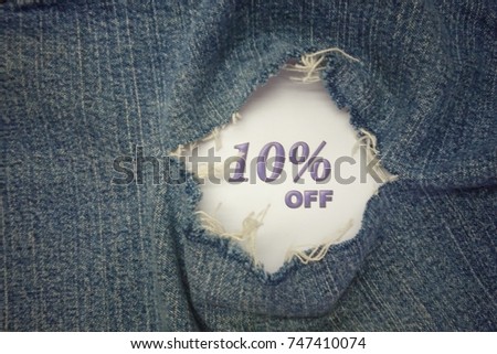 10% off with jeans background