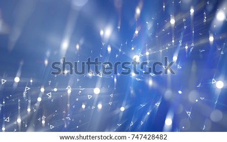 Abstract blue background holidays lights in motion blur image. Illustration digital.