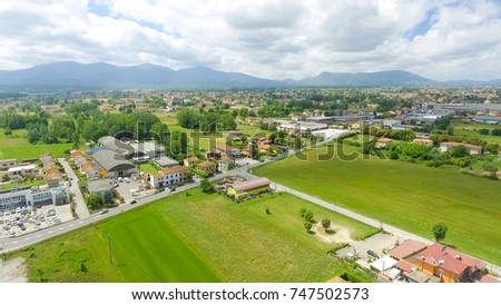 Lucca countryside aerial view, Tuscany.