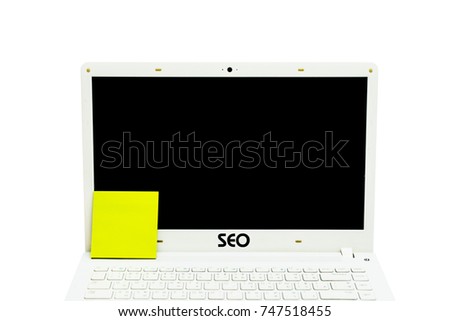 SEO icon concept on notebook