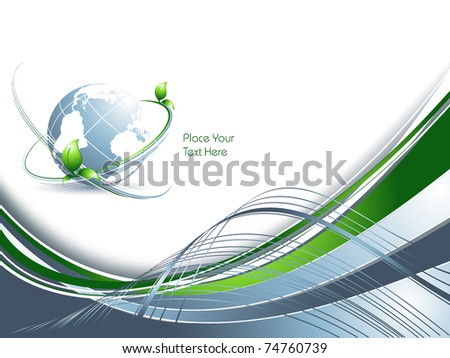 vector environmental background with globe and lines