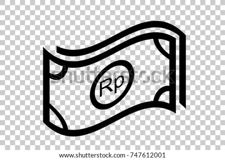Simple Icon, Waving Rupiah Paper Money, at Transparent Effect Background
