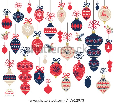 Vector Illustration of Christmas Ornament Elements