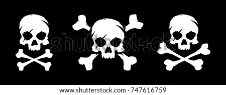 Set of skull and bones Royalty-Free Stock Photo #747616759