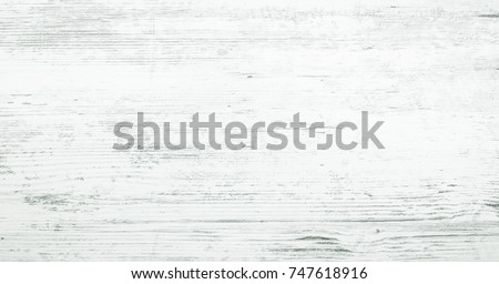 Vintage whitewash painted rustic old wood plank wall textured background. Faded washed natural wood board panel structure Royalty-Free Stock Photo #747618916