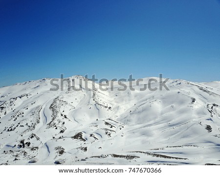Aerial shot of ski centre in Denizli, Turkey