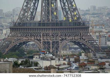 Detail of the base of the Eiffel Tower. Paris, France