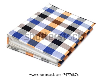 a colorful photo album on a white background