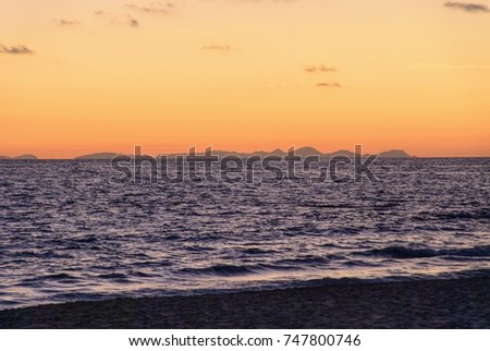 Autumn in Menorca, Sunset in Son Bou. Balearic Islands, Spain
