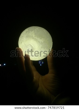 The moon on hand, Abstract concept