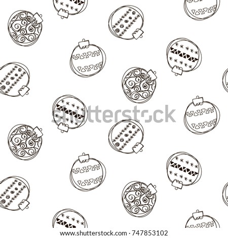 Seamless pattern background with Christmas bauble