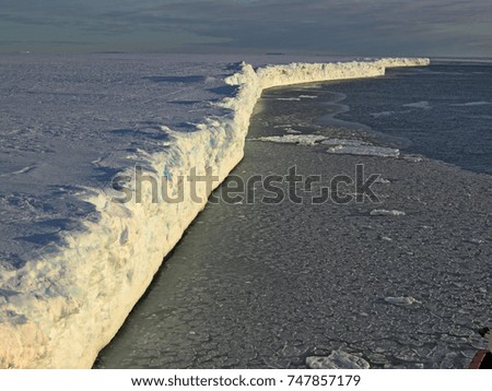 The coastline of Antarctica