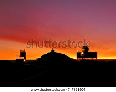 Sunrise at the station in Antarctica