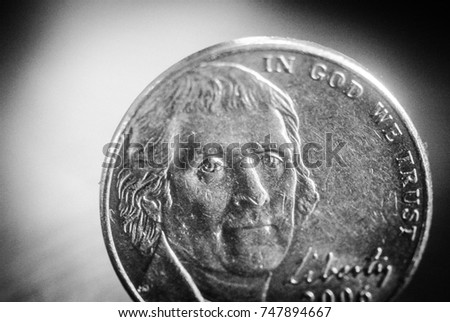 Black and white macro photo of nickel