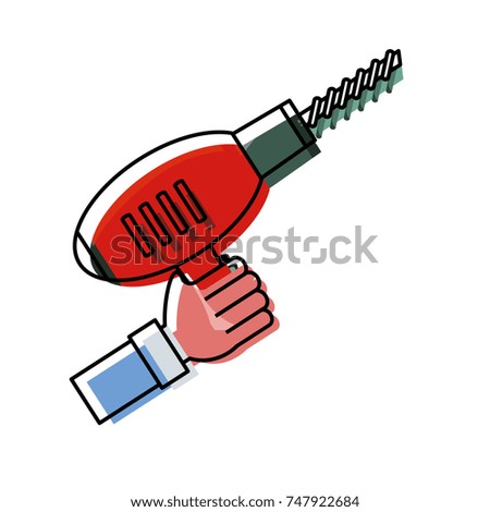   hand with drill vector illustration