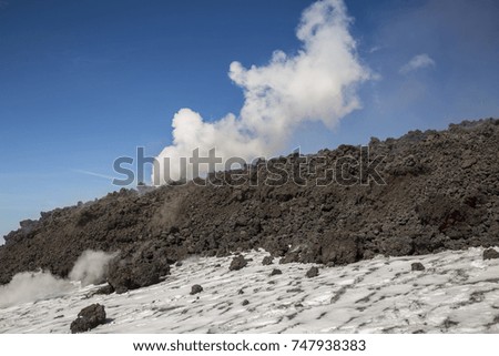 Eruption Of Etna Volcano February 2017 In Sicily