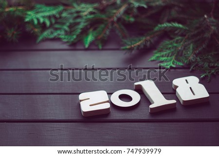 New Year's 2018 photo. a beautiful gift card for holidays