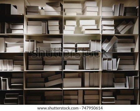 mock-up white books on shelf 