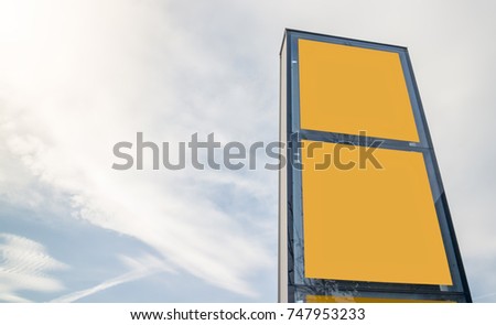 Roadside yellow vertical Billboard advertisement space