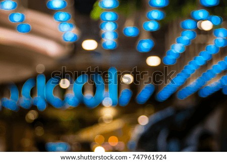 Defocus or blured restaurant with people abstract bokeh light background for dinner to relax.