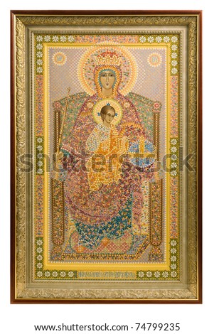 Picture of the russian orthodoxy icon over white