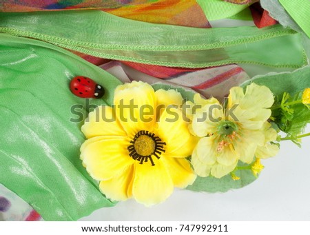 Texture fabric green yellow red. Ball Gown. Photography Studio