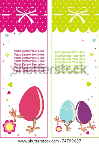 Easter cards with colorful eggs