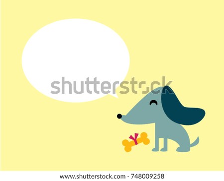 cute puppy dog message card vector