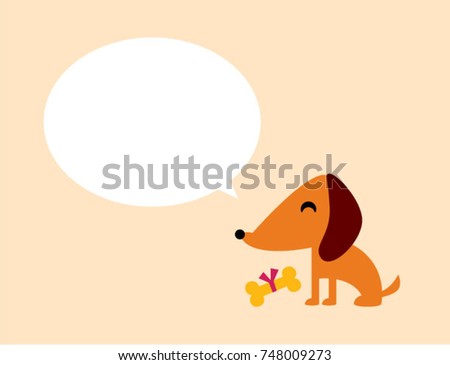 cute puppy dog message card vector