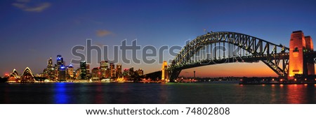 Sydney city in twilight