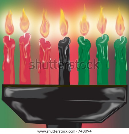Kwanzaa candles burning