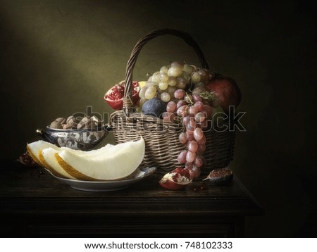Autumn still life with fruits