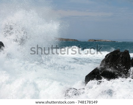 rocks and waves