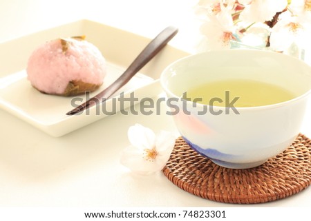 Japanese confectionery, Sakura Mochi and cherry blossem