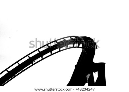 Black and white hyper roller coaster rail