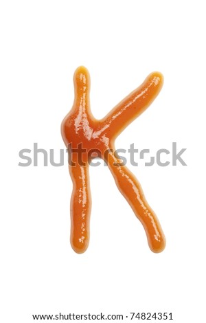 ketchup letter, isolated on white background