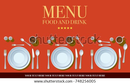 Restaurant menu cover design. Cover brochure design template for restaurant menu food and drink