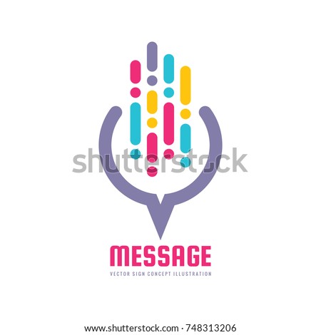 Message - vector logo template concept illustration in flat style. Abstract web communication creative sign. Social media colored symbol. Graphic design element.   Royalty-Free Stock Photo #748313206