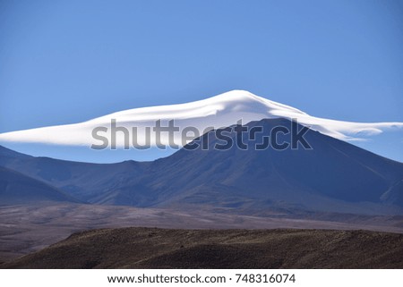 Andean Mountain with cloud. Royalty-Free Stock Photo #748316074