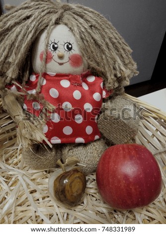 Toy with an apple. Photo.
