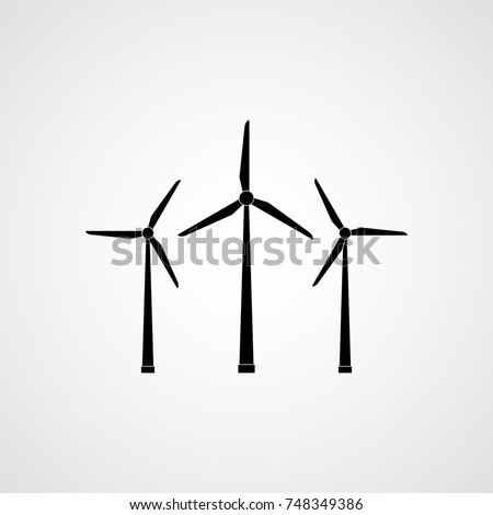 Eco energy. Wind turbines. Vector illustration Royalty-Free Stock Photo #748349386
