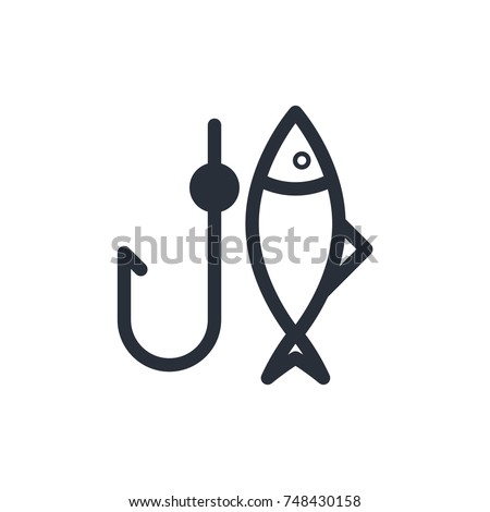 fishing icon vector. fishing icon outline style design