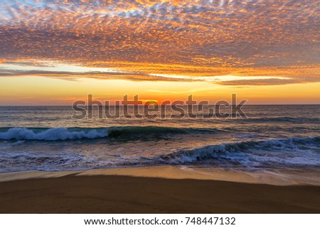 Sand dunes against the sunset light on the beach,Phuket Thailand