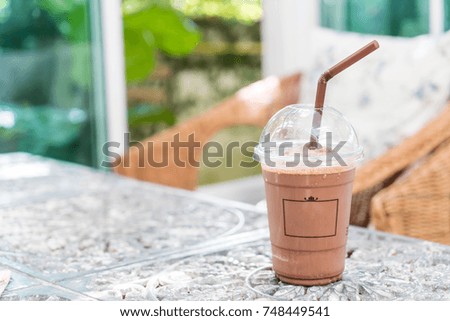 chocolate milkshake on the table