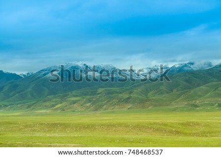 Beautiful landscape picture of mountain in Tibet . This photo taking during the train to Tibet. 