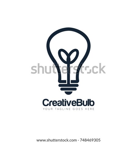 Creative bulb light lamp logo design template