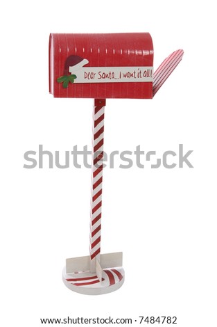 A Christmas mailbox waiting for Santa Claus