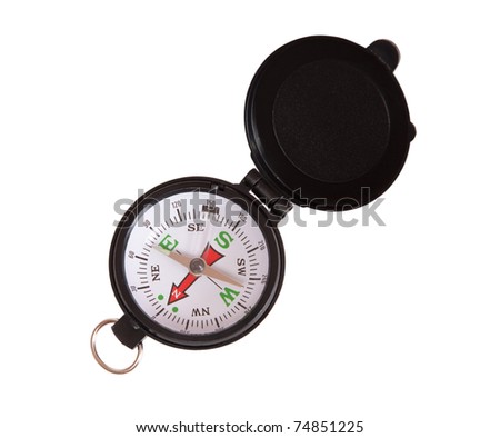Tourist compass on a white background