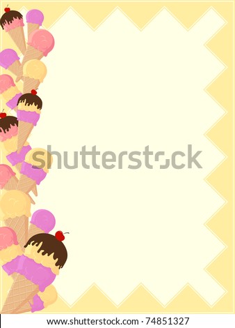 background with ice cream border in vector format very easy to edit, individual objects