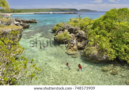 Lagoon on Mare Island, New Caledonia Royalty-Free Stock Photo #748573909